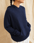Maeve Knit Hoodie - Navy