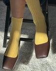 Her Socks Combed Cotton Rib Buttercup