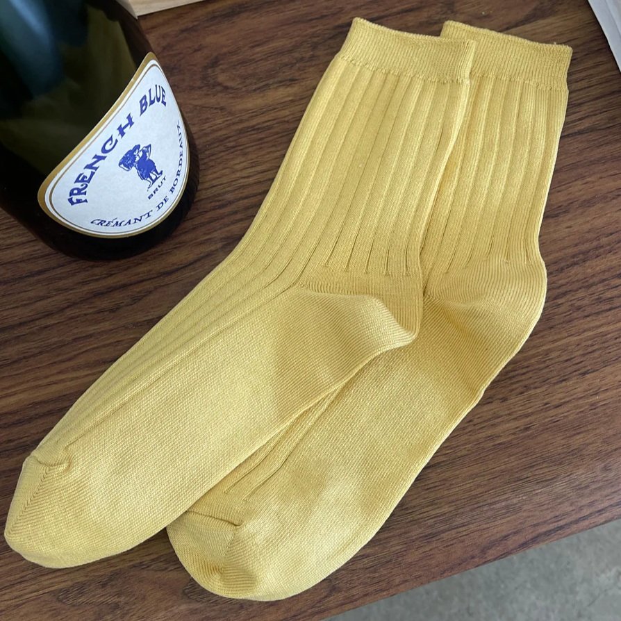 Her Socks Combed Cotton Rib Buttercup