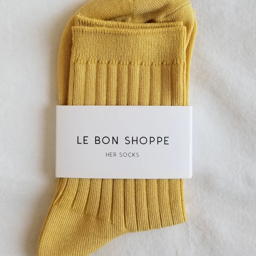 Her Socks Combed Cotton Rib Buttercup