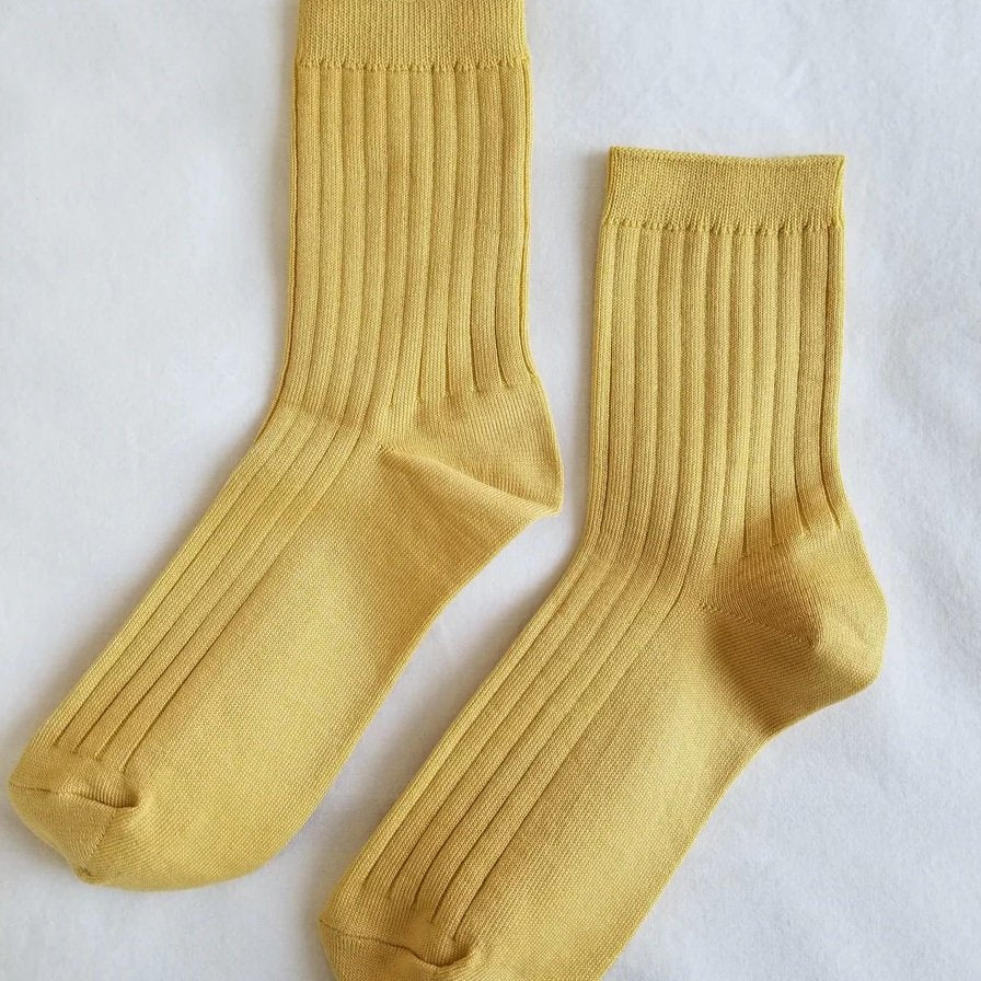 Her Socks Combed Cotton Rib Buttercup
