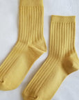 Her Socks Combed Cotton Rib Buttercup