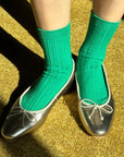 Her Socks Combed Cotton Rib Kelly Green