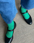Her Socks Combed Cotton Rib Kelly Green