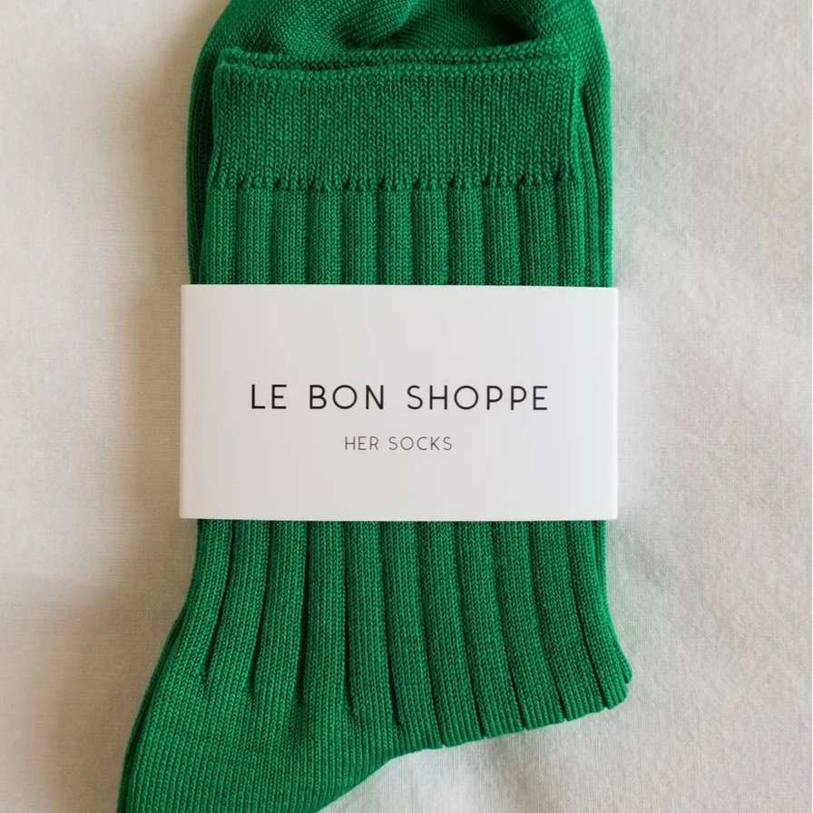 Her Socks Combed Cotton Rib Kelly Green
