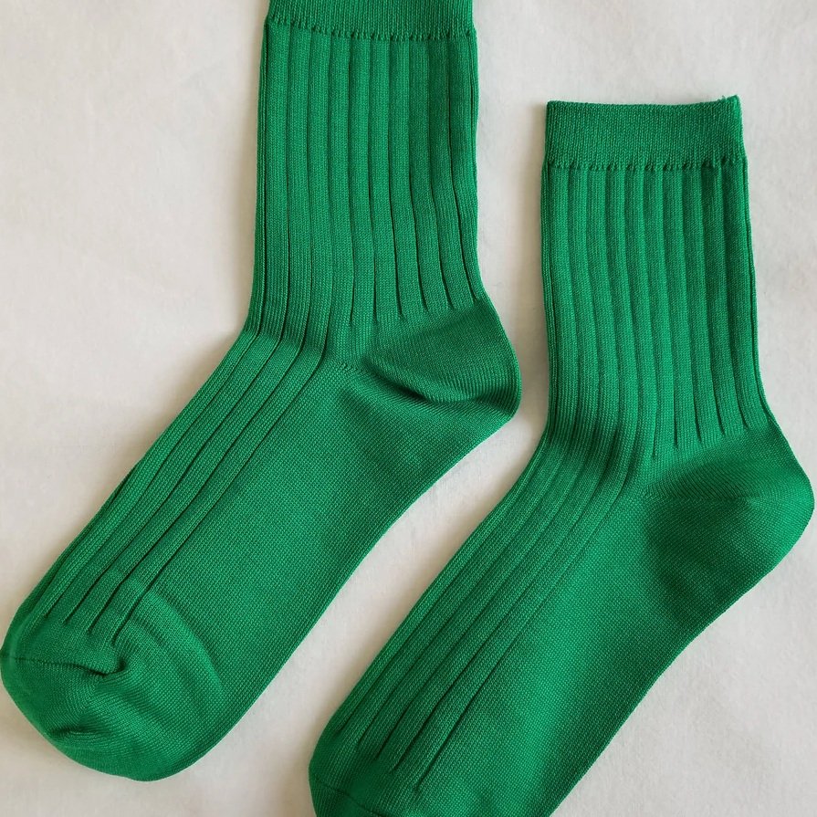 Her Socks Combed Cotton Rib Kelly Green