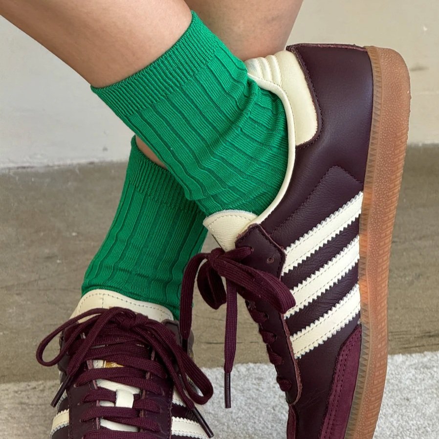 Her Socks Combed Cotton Rib Kelly Green