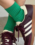 Her Socks Combed Cotton Rib Kelly Green