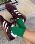 Her Socks Combed Cotton Rib Kelly Green