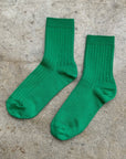 Her Socks Combed Cotton Rib Kelly Green