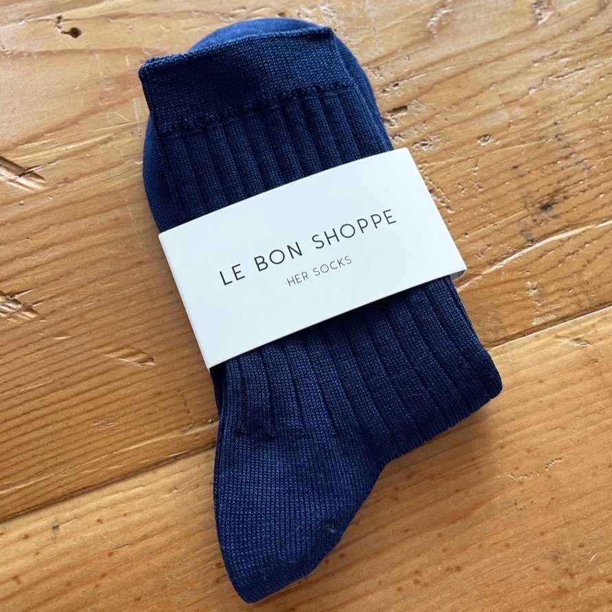 Her Socks Combed Cotton Rib Midnight