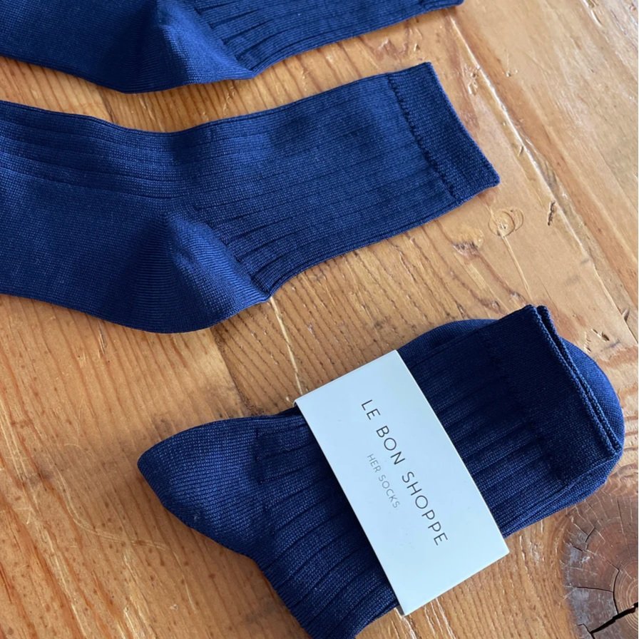Her Socks Combed Cotton Rib Midnight