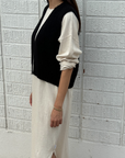 Granny Cotton Sweater Vest Black