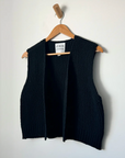 Granny Cotton Sweater Vest Black