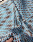 Blue Polka Dot Silk Scarf