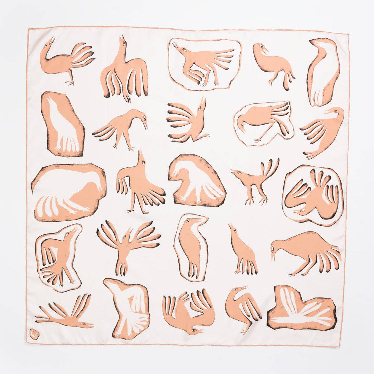 Modern Abstract Art Birds 100% Silk Scarf