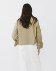 Overlay Cropped Trench Coat: Khaki / UN