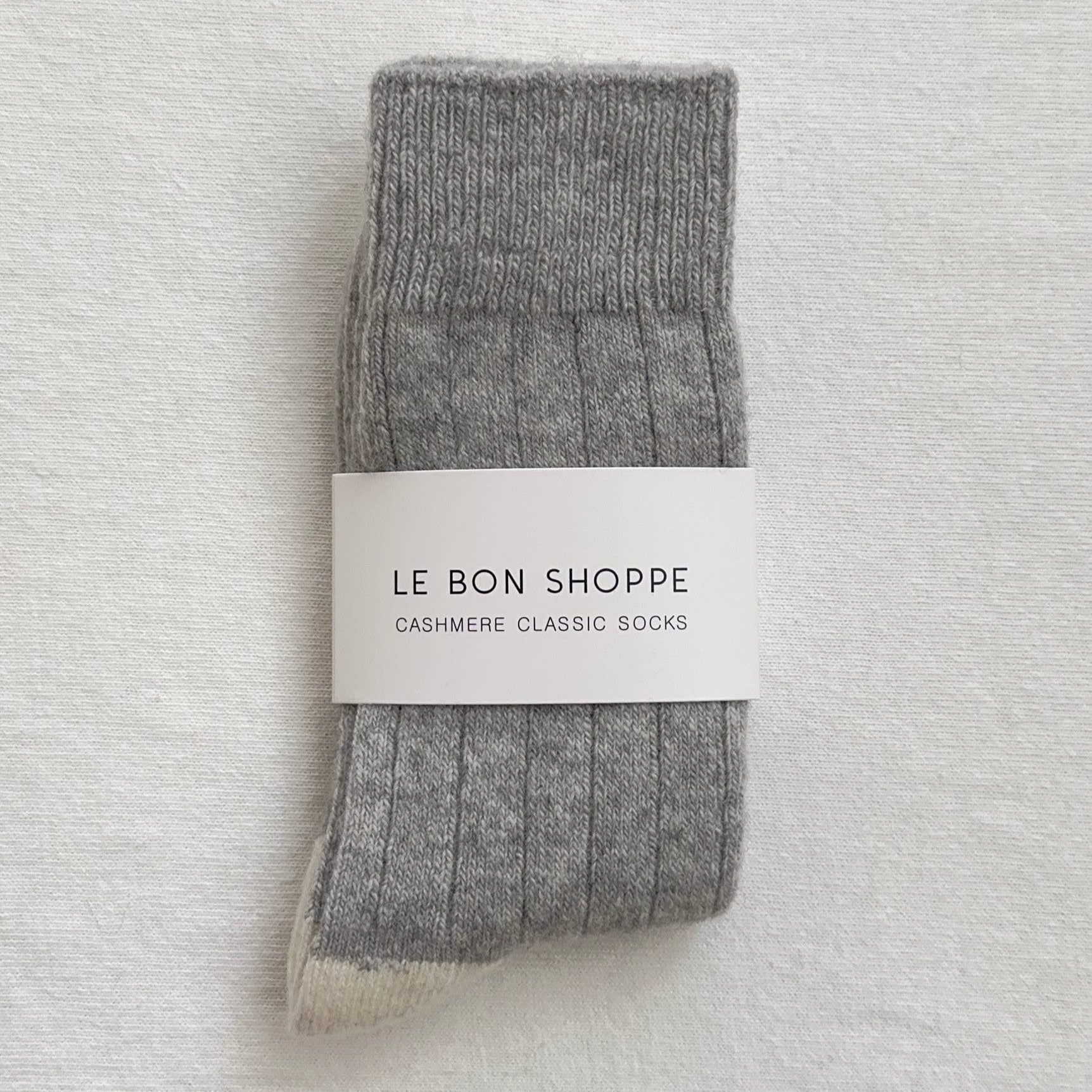 Classic Cashmere Socks: Grey Melange