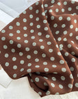 Brown & Green Polka Dot Silk Scarf