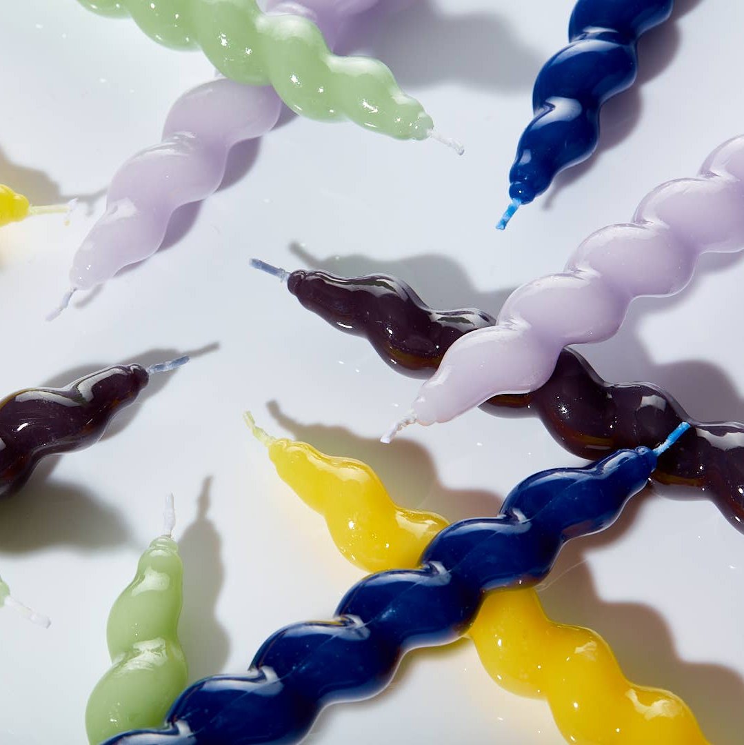 MÆGEN Spiral Taper Candles - 3 Pack - Navy