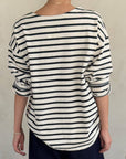 Marseille Boat Neck Top: Navy Stripe