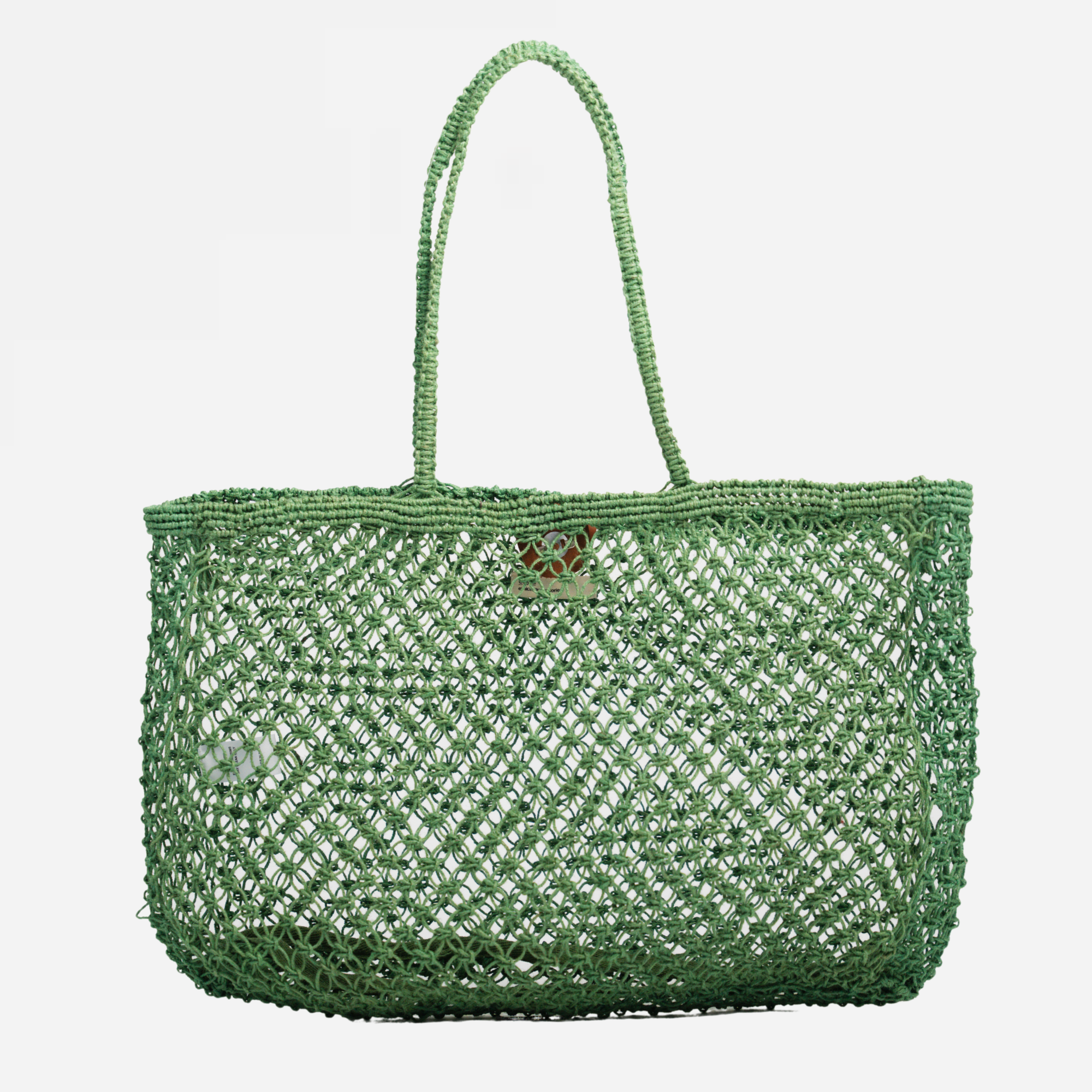 Large Amara Jute Shopper Bag- Green: Green