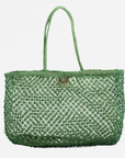 Large Amara Jute Shopper Bag- Green: Green