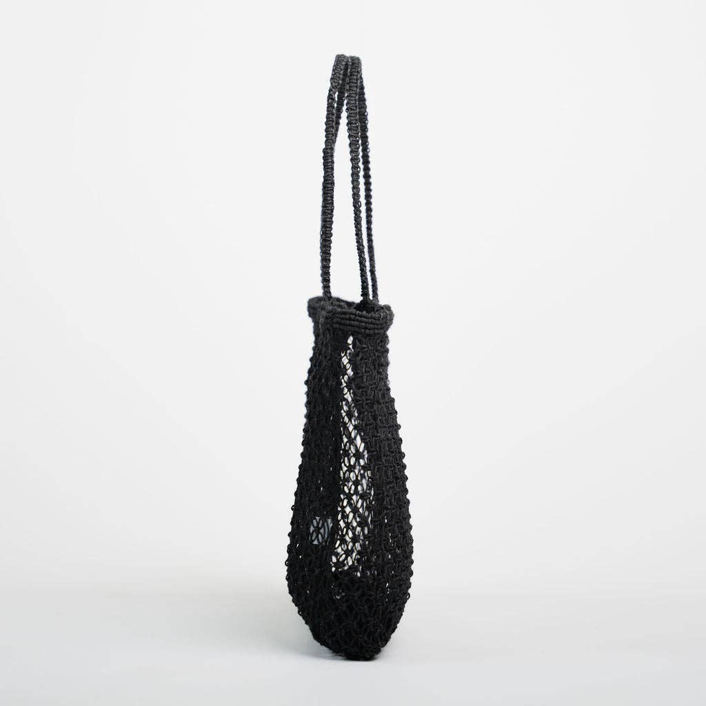 Amara Large Jute Bag- Black: Black