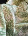 Green Floral Silk Scarf