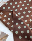 Brown & Green Polka Dot Silk Scarf