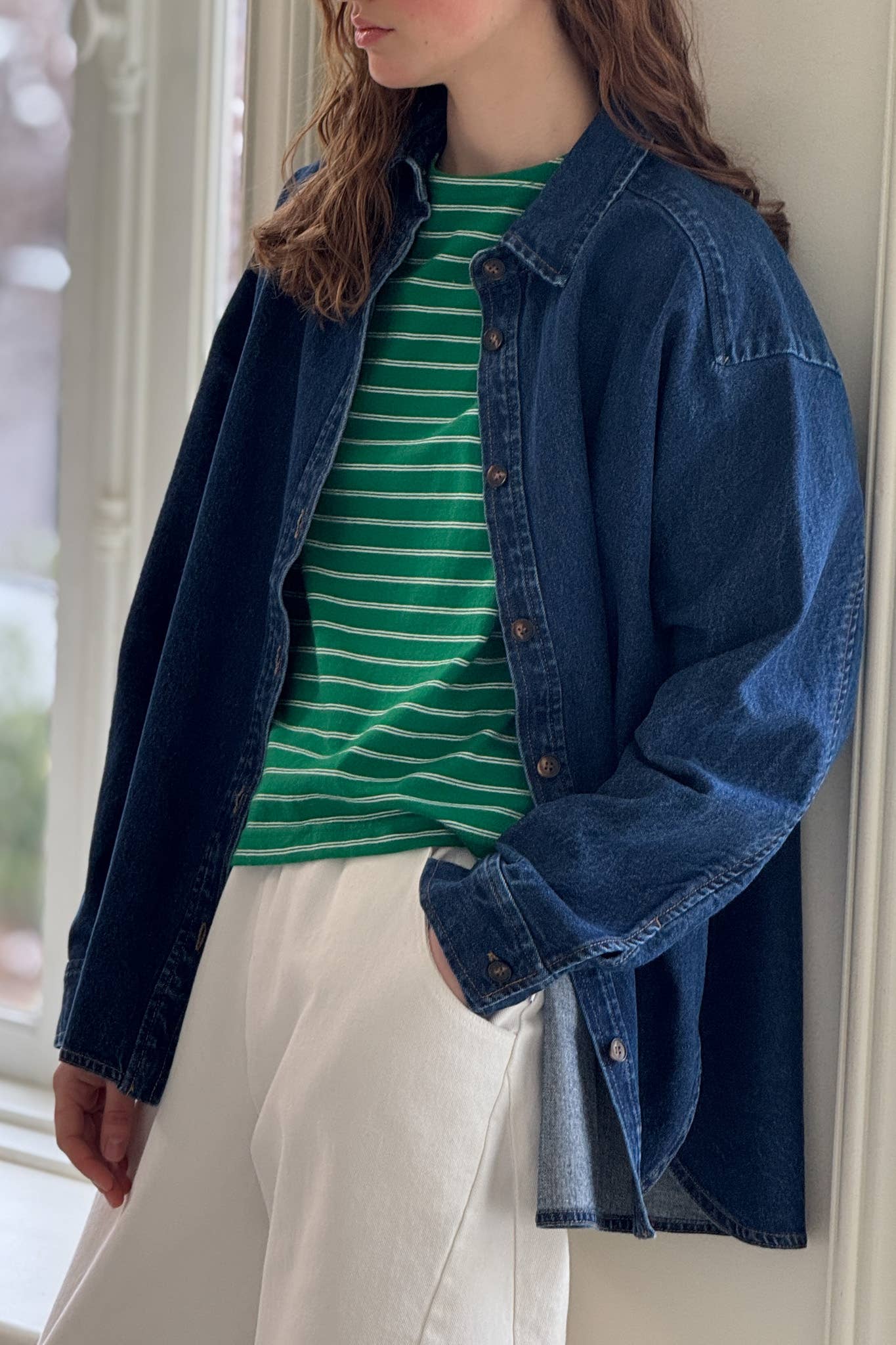 Owen Heavy Denim Shirt: DARK DENIM