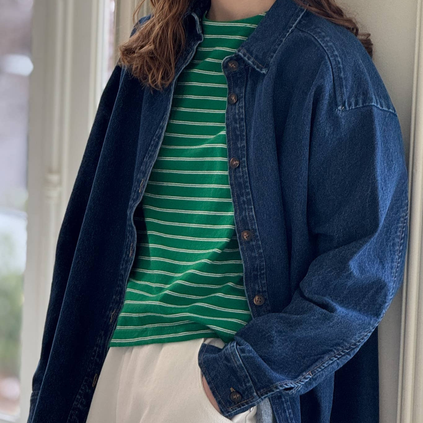 Owen Heavy Denim Shirt: DARK DENIM