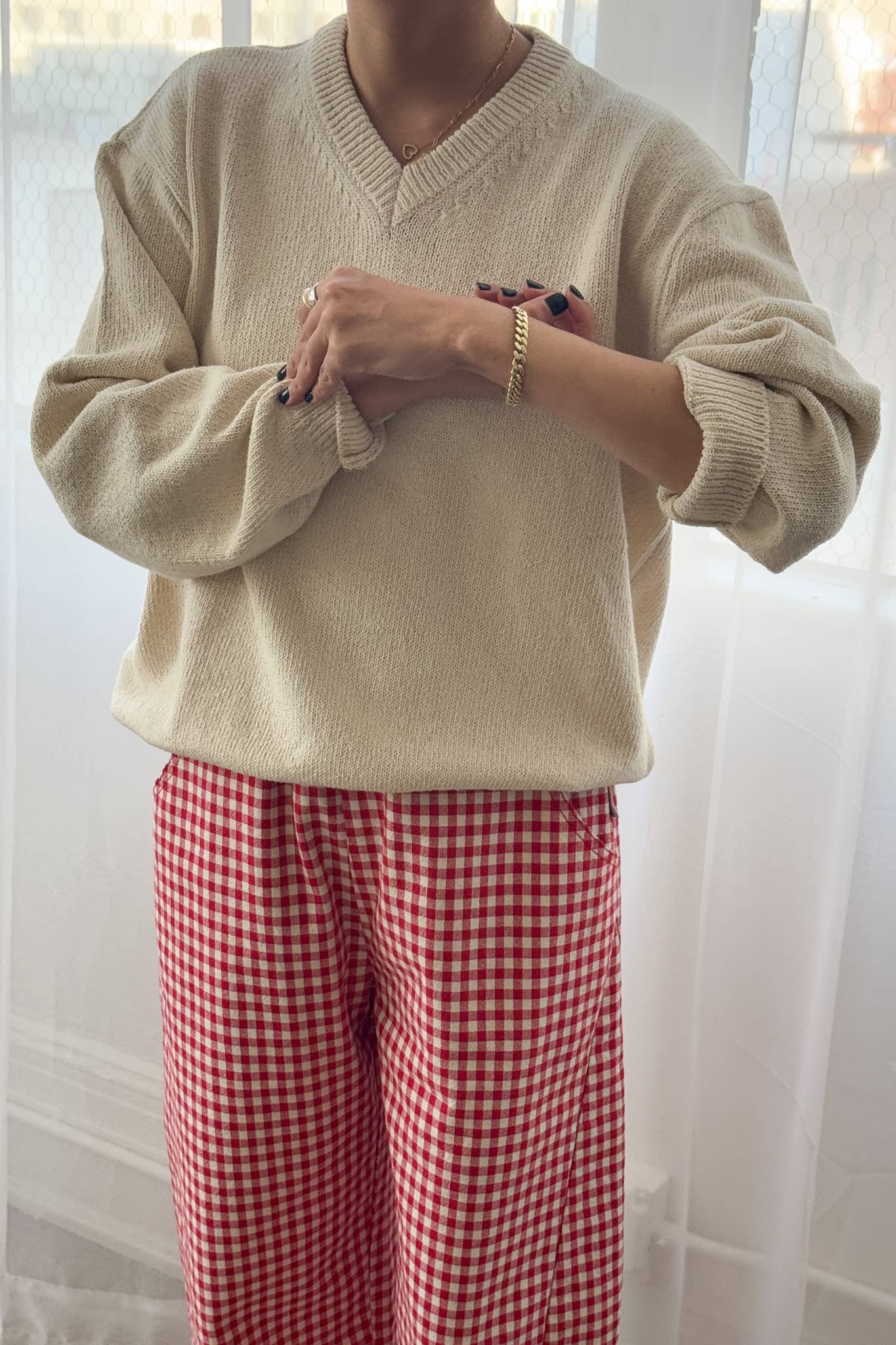 Gabby Cotton Sweater: Naturel