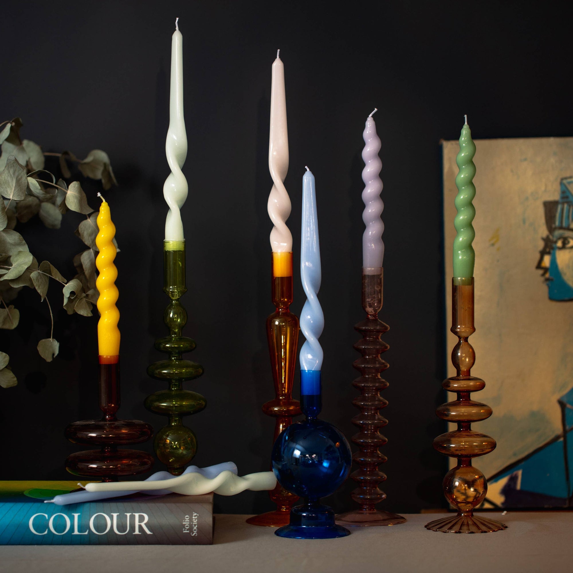 MÆGEN Spiral Taper Candles - 3 Pack - Sage