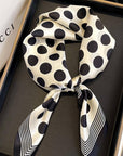 Black and White Polka Dots Silk Scarf