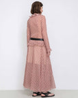 Asymmetrical Flowy Check Maxi Skirt