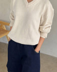 Gabby Cotton Sweater: Naturel