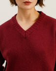 V-Neck Sweater: Bordeaux