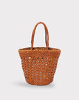 Ivy Handwoven Basket Bag: Brown