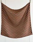 Brown & Green Polka Dot Silk Scarf