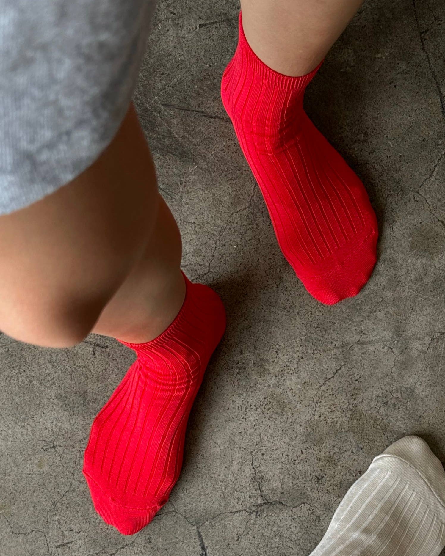 Her Socks Combed Cotton Rib: Classic Red