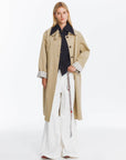 Macintosh Trench Coat with Striped Lining: Tan