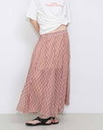 Asymmetrical Flowy Check Maxi Skirt