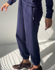 Pointelle Serene Jogger: Navy
