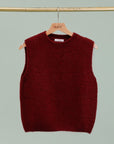 Round Neck Vest: Bordeaux