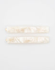 Pearly White Marble Hair Slides - Set of 2
