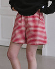 City Shorts: Red Gingham