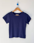 Pointelle Babe Tee: Navy