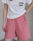 City Shorts: Red Gingham