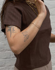 Florence Tee - Chocolate Pointelle